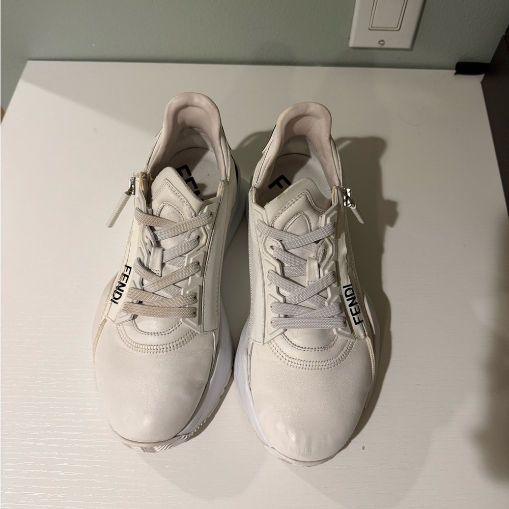 Fendi Cream and Black Sneakers - Picture 6 of 9